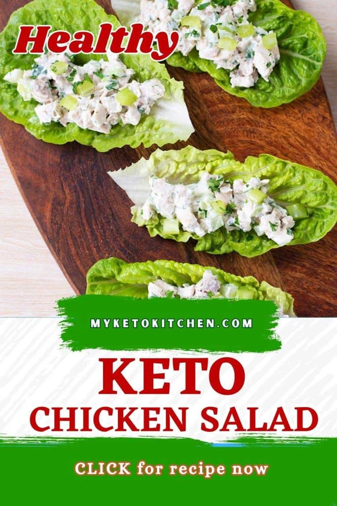 Keto chicken salad in lettuce cups.