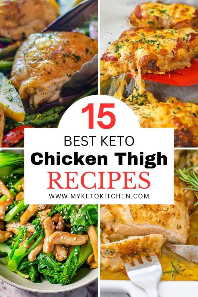 4 images of keto chicken thigh recipes.