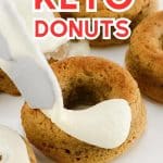 Keto donut being glazed.