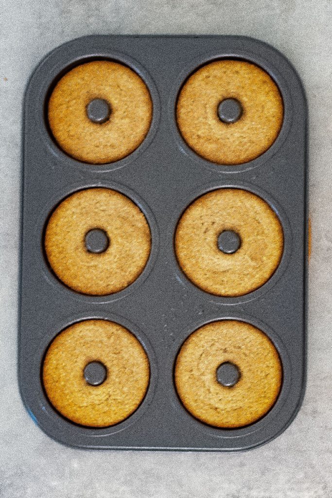 Keto donuts in a donut tin.