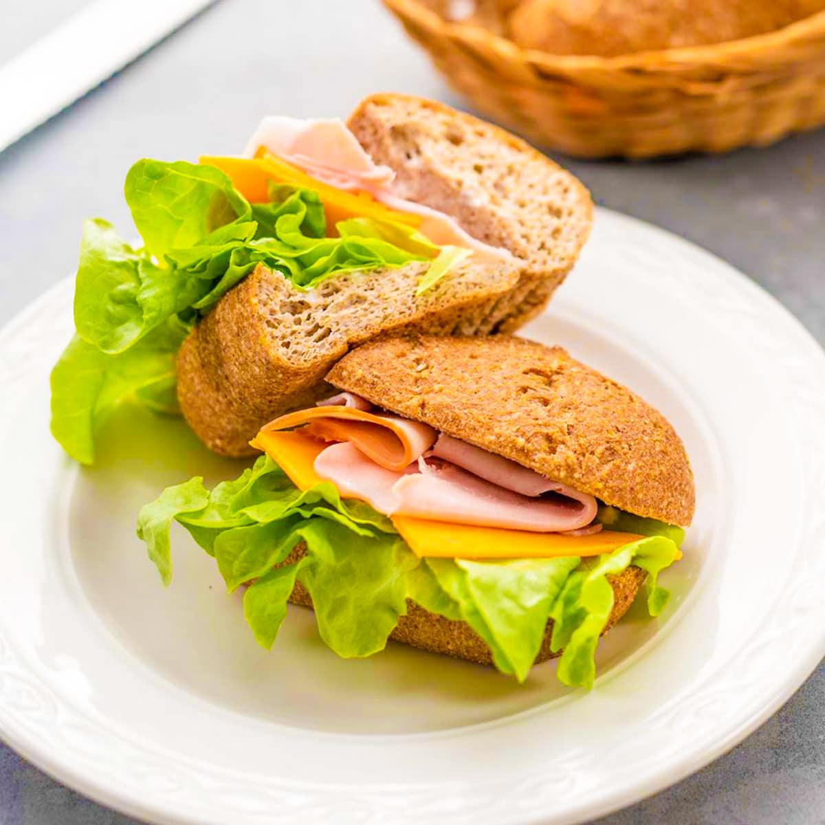 keto sub sandwich on a plate.