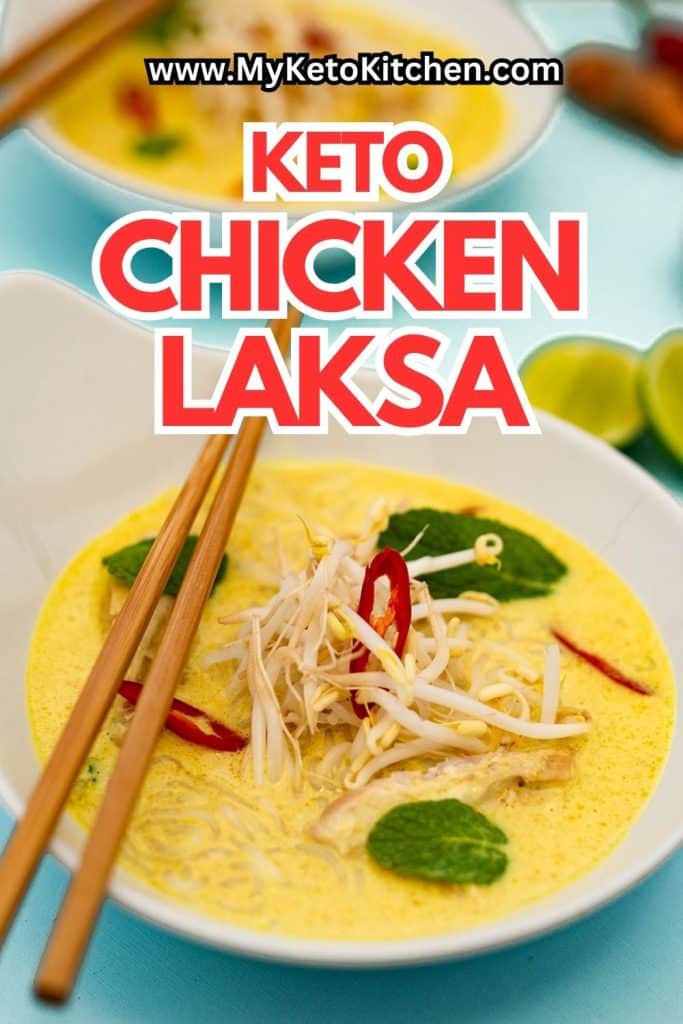 Keto chicken laksa in a bowl.