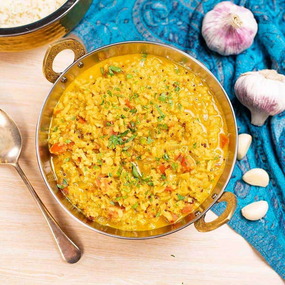 keto vegetarian Indian dahl in a bowl.