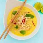 Keto chicken laksa in a bowl.