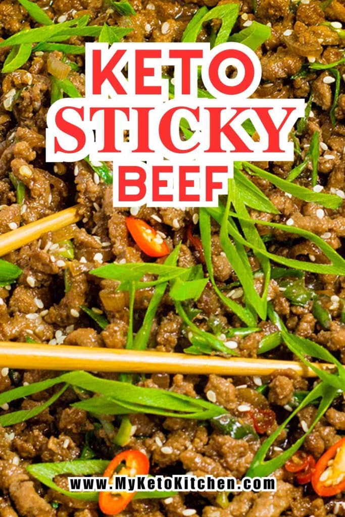 Keto sticky ground beef ready to eat.