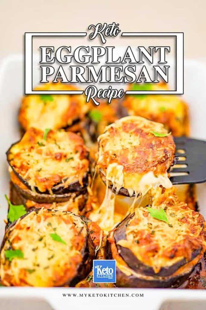 Eggplant and cheese bake in a baking dish.