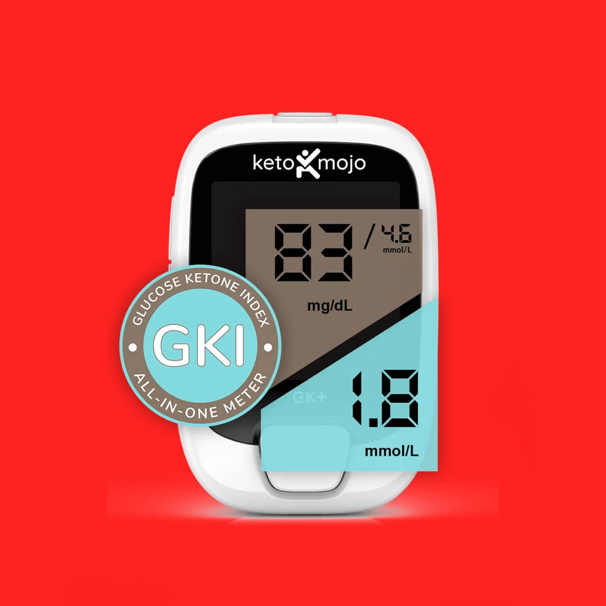 Image of a ketone meter on a red background.